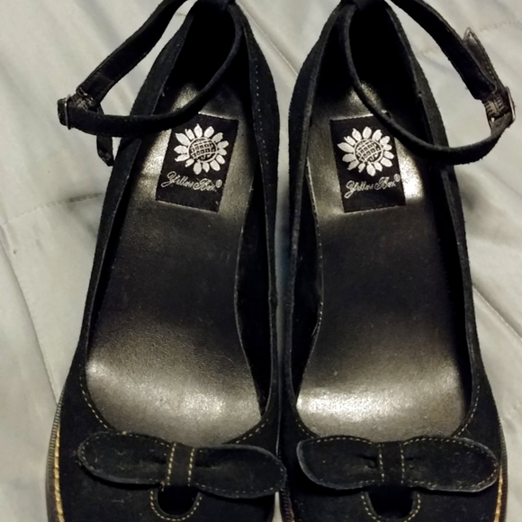 Yellow Box Mamba Suede Wedges - Picture 1 of 7